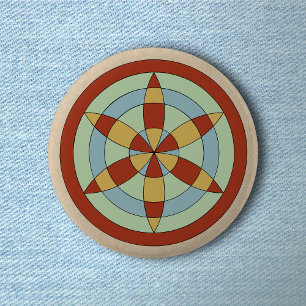 Badge Rond 5 Cm Marque de sortie Suffolk Hexafoil (Daisy Wheel)