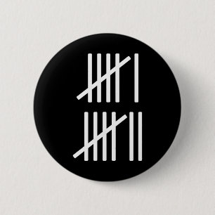 Badge Rond 5 Cm Marques de pointage minimalistes Compter 67 Meme A