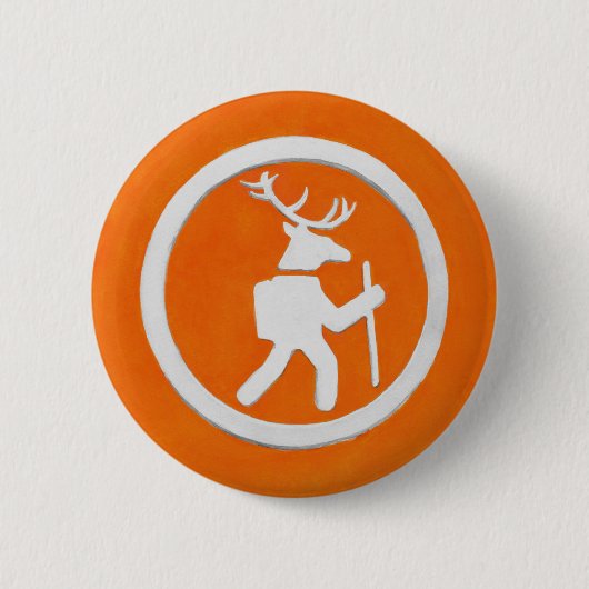 Badge Rond 5 Cm Marqueur de sentier de cerf (Devant)