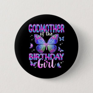 Badge Rond 5 Cm Marraine de la Famille Papillon de la Fille d'Anni