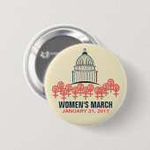 Badge Rond 5 Cm Mars des femmes sur la solidarité de Washington (Devant & derrière)
