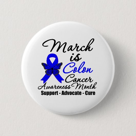 Badge Rond 5 Cm Mars est le Mois de sensibilisation au cancer de C (Devant)