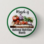 Badge Rond 5 Cm Mars Mois national de la nutrition (Devant)