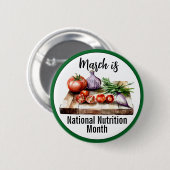 Badge Rond 5 Cm Mars Mois national de la nutrition (Devant & derrière)