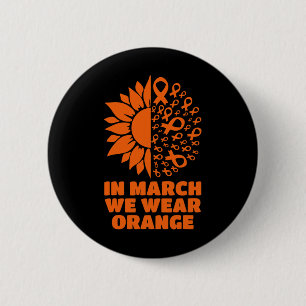 Badge Rond 5 Cm Mars Nous Portons Tournesol Sclérose en plaques