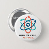 Badge Rond 5 Cm Mars pour la Science - Australie - (Devant & derrière)