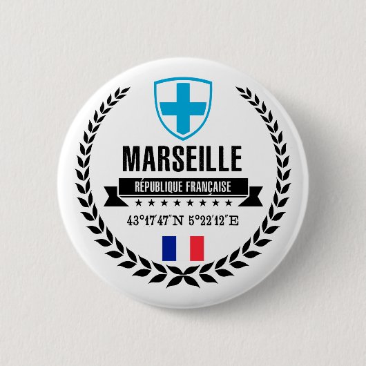 Badge Rond 5 Cm Marseille (Devant)