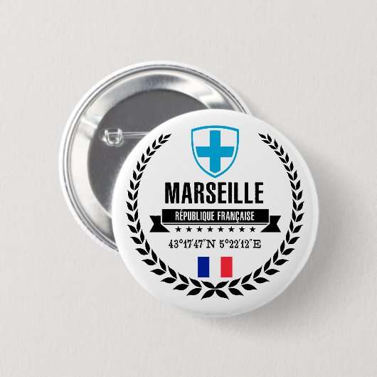Badge Rond 5 Cm Marseille (Devant & derrière)
