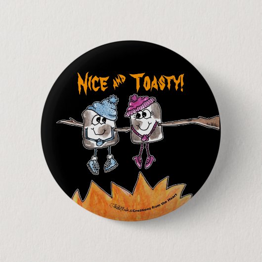 Badge Rond 5 Cm Marshmallows grillés (Devant)