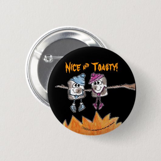 Badge Rond 5 Cm Marshmallows grillés (Devant & derrière)