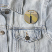 Badge Rond 5 Cm Marteau de géologue (En situation)