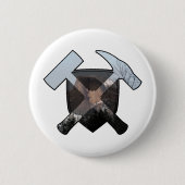 Badge Rond 5 Cm Marteau de géologue et logo Half Dome (Devant)