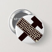 Badge Rond 5 Cm Marteau et clavier (Devant & derrière)