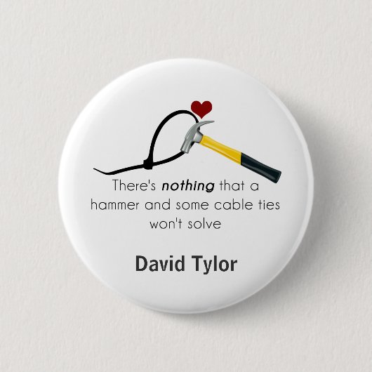 Badge Rond 5 Cm Marteau et zap-strap (Devant)