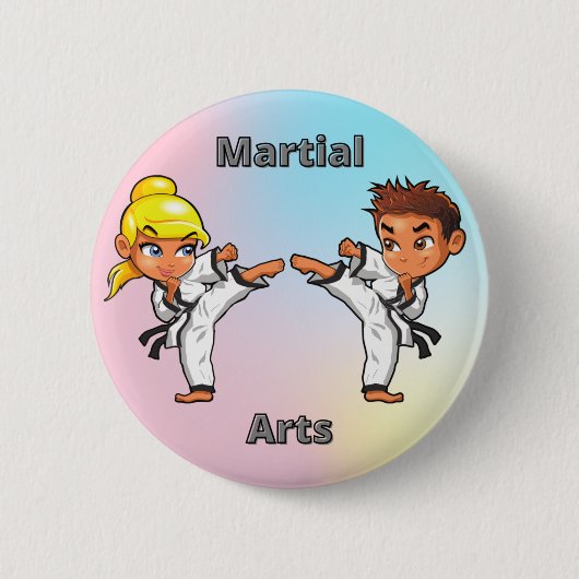 Badge Rond 5 Cm Martial Arts Boy and Girl (Devant)