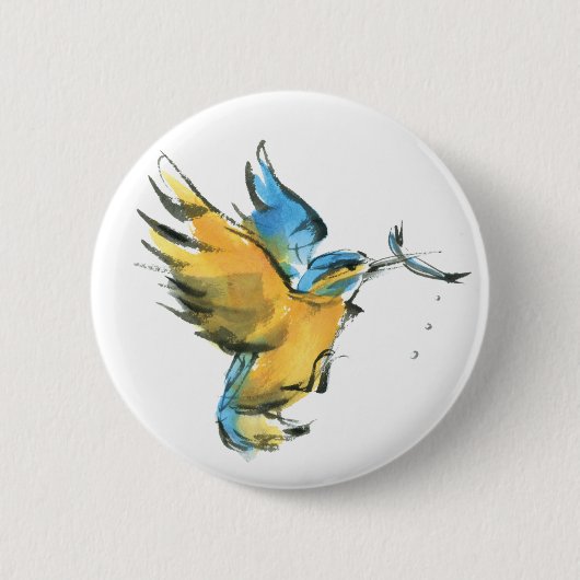 Badge Rond 5 Cm Martin-pêcheur (Devant)
