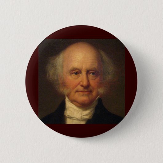 Badge Rond 5 Cm Martin Van Buren 8e Président (Devant)