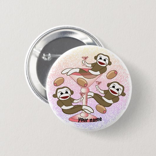 Badge Rond 5 Cm Martini au monkey (Devant & derrière)