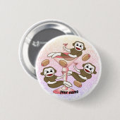 Badge Rond 5 Cm Martini Singe Chaussette (Devant & derrière)