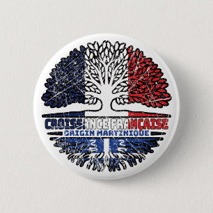 Badge Rond 5 Cm Martinique France France Arbre Roots