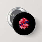 Badge Rond 5 Cm Marvel Spider-man Cœurs Saint-Valentin (Devant & derrière)