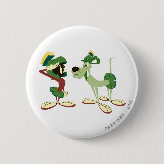 Badge Rond 5 Cm MARVIN LE MARTIAN™ et K-9 (Devant)
