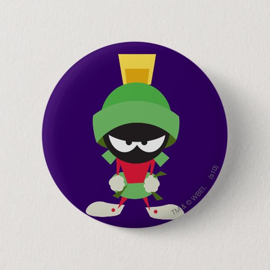 Badge Rond 5 Cm MARVIN LE MARTIEN ™ Prêt à attaquer (Devant)