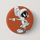 Badge Rond 5 Cm MARVIN MARTIAN™ Pointing (Devant)