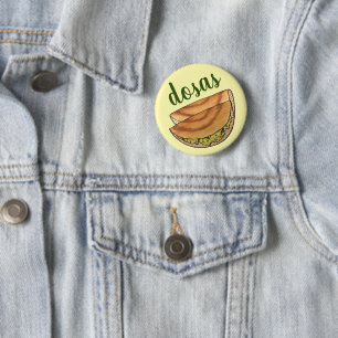 Badge Rond 5 Cm Masala Dosas Cuisine indienne du Sud Cuisine Potat