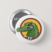 Badge Rond 5 Cm Mascotte d'alligator (Devant & derrière)