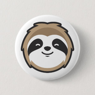 Badge Rond 5 Cm Mascotte de paresse