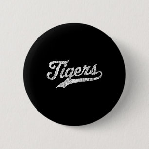 Badge Rond 5 Cm Mascotte Tigers T Chemise Sport Vintage Nom Tee De