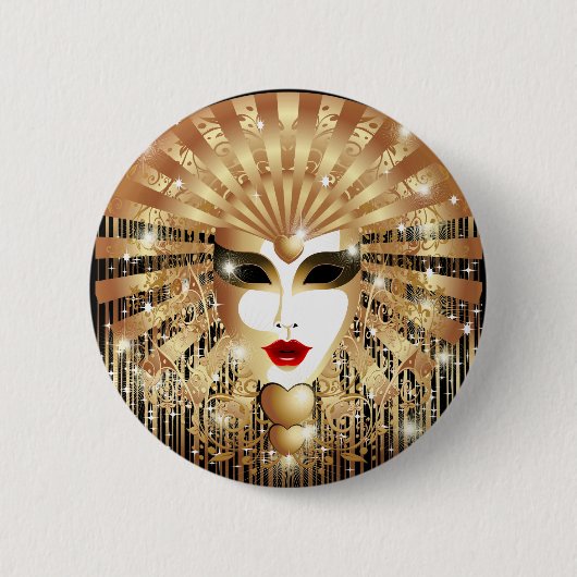 Badge Rond 5 Cm Mask de la Fête du Venice Carnival (Devant)