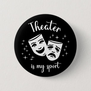 Badge Rond 5 Cm Masks & Stars: "Theater is my sport" theater kids'