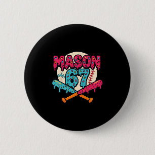 Badge Rond 5 Cm Mason 67 Drôle de crème glacée qui coule Graphique