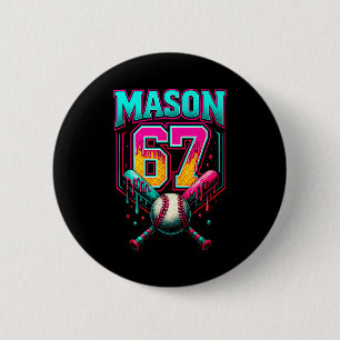 Badge Rond 5 Cm Mason 67 Drôle de glace crème qui coule Baseball G