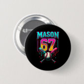 Badge Rond 5 Cm Mason 67 Funny Ice Cream Drip Baseball Ice Cream D (Devant & derrière)