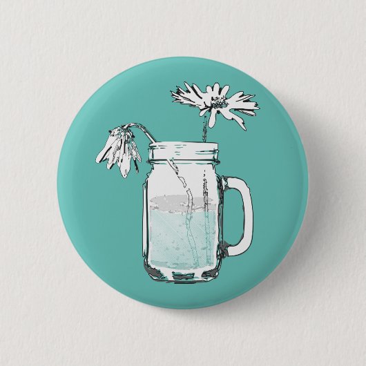 Badge Rond 5 Cm mason jar daisies (Devant)