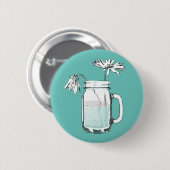 Badge Rond 5 Cm mason jar daisies (Devant & derrière)