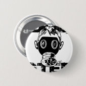 Badge Rond 5 Cm Masque à Gaz Dubstep (Devant & derrière)