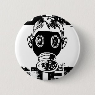 Badge Rond 5 Cm Masque à Gaz Dubstep