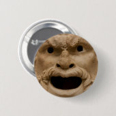 Badge Rond 5 Cm Masque antique de satyre (Devant & derrière)