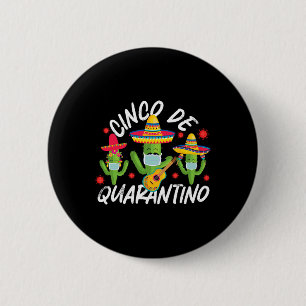 Badge Rond 5 Cm Masque de cactus de quarantino de Cinco De Mayo Qu