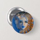 Badge Rond 5 Cm Masque de carnaval de Venise (Devant & derrière)