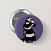 Badge Rond 5 Cm Masque de crâne de chat bizarre gothique (Devant & derrière)