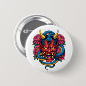 Badge Rond 5 Cm Masque de Diable (Devant & derrière)