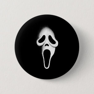 Badge Rond 5 Cm Masque de fête d'Halloween effrayant et terrifiant