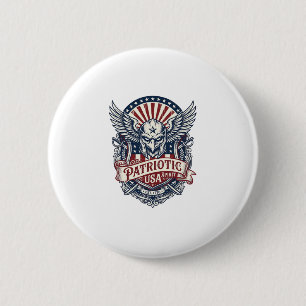 Badge Rond 5 Cm Masque de gardien patriotique inspiré de la libert