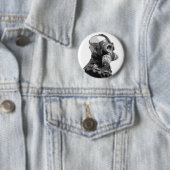 Badge Rond 5 Cm Masque de gaz (En situation)