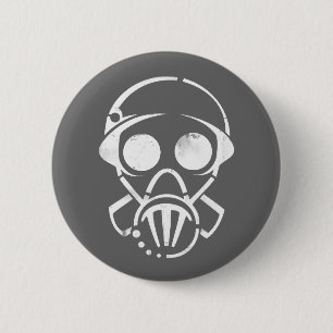Badge Rond 5 Cm masque de gaz [bouton]